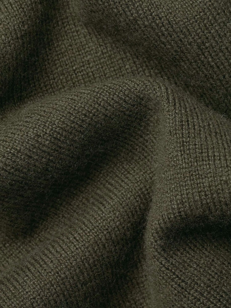 Verde - Pulover cu fermoar din cașmir Denim Charles Tyrwhitt - Imaginea 5 din 5