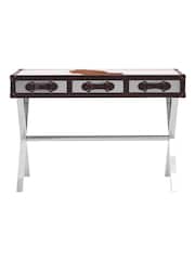 Interiors by Premier White Brown Genuine Cowhide Console Table - Image 5 of 6