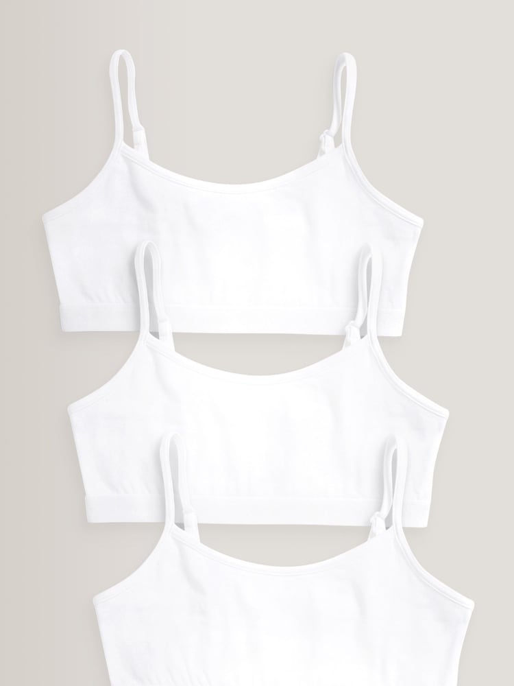 White Strappy Crop Tops 3 Pack (5-16yrs) - Image 1 of 5