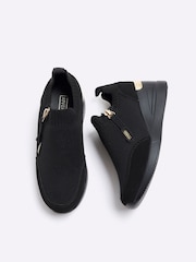 River Island Black Girls Drenched Wedge Trainers - Image 2 of 4