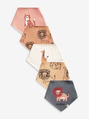 Monochrome Animal Baby Bibs 5 Pack - Image 1 of 6