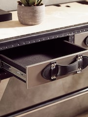 Interiors by Premier Black White Genuine Cowhide Console Table - Image 4 of 6