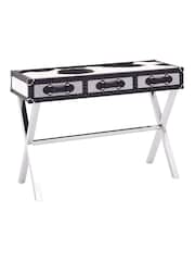 Interiors by Premier Black White Genuine Cowhide Console Table - Image 6 of 6