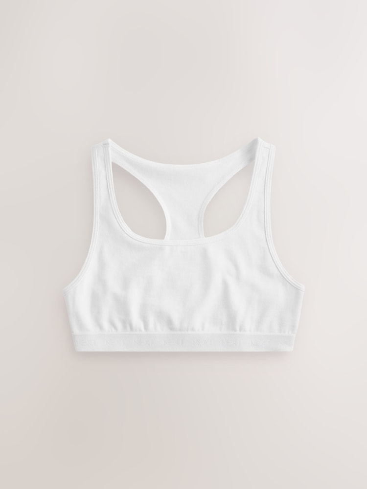 White Racer Back Crop Top 3 Pack (5-16yrs) - Image 2 of 4
