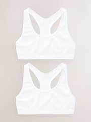 White Seamfree Racer Crop Tops 2 Pack (7-16yrs) - Image 1 of 2