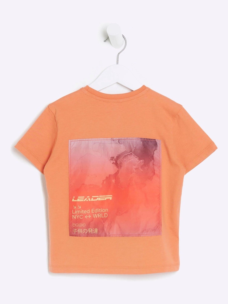 River Island Pink Boys Satin Back Print Graphic T-Shirt - Image 1 of 4 River Island Pink Boys Satin Back Print Graphic T-Shirt - Image 1 of 4