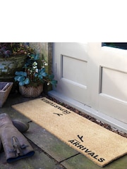 Tapis d'entrée de patio en fibre de coco Artsy Mats - Arrivées et départs - Image 1 sur 6