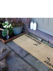 Tapis d'entrée de patio en fibre de coco Artsy Mats - Arrivées et départs - Image 3 sur 6