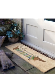 Artsy Mats Brown Sasuage Dog Coir Patio Doormat - Image 1 of 6