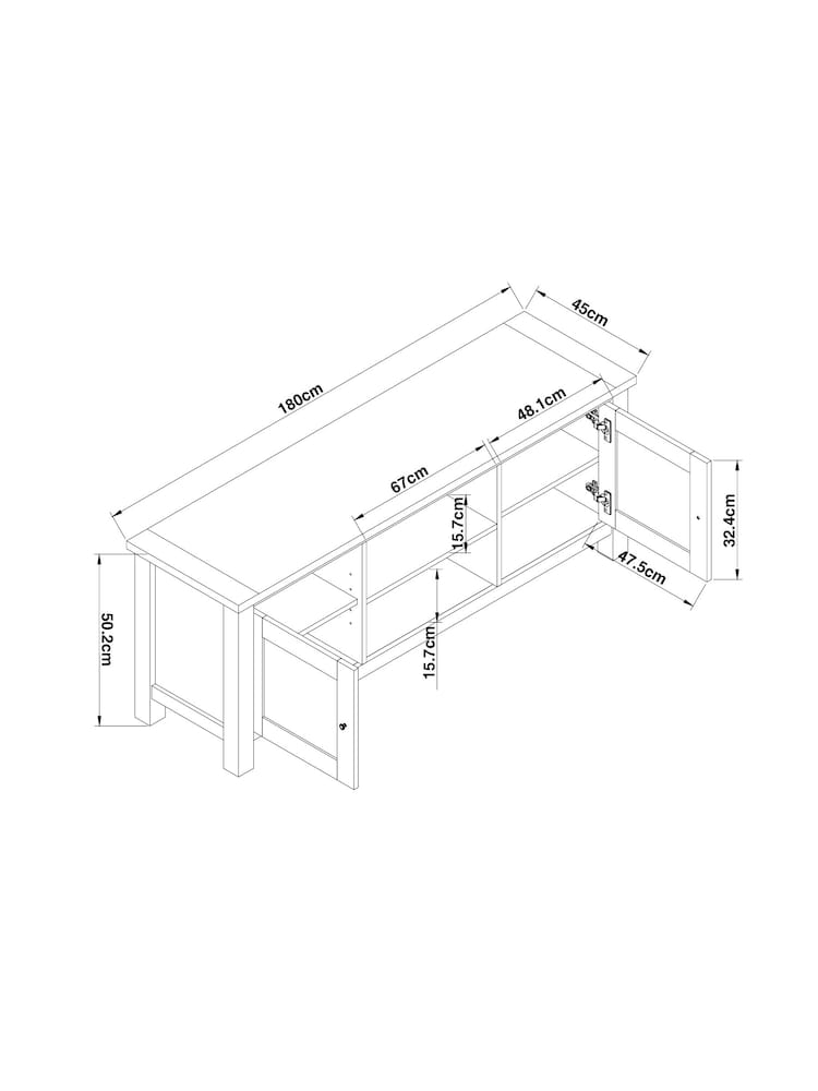 Dove Grey Malvern Oak Effect Up to 80 inch TV Unit - Image 8 of 8
