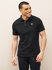 Barbour® Black 100% Cotton Classic Polo Shirt - Image 1 of 6
