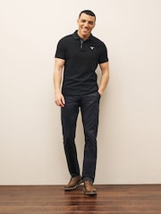 Barbour® Black 100% Cotton Classic Polo Shirt - Image 3 of 6