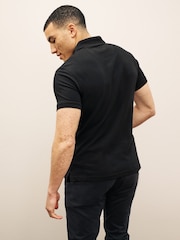 Barbour® Black 100% Cotton Classic Polo Shirt - Image 4 of 6