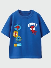 Rags & Rascals Blue Marvel Spider-Man Spidey Patches T-Shirt - Image 1 of 3