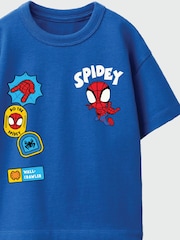 Rags & Rascals Blue Marvel Spider-Man Spidey Patches T-Shirt - Image 2 of 3