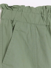River Island Green Girls Trim Detail Cargo 100% Cotton Trousers - Image 3 of 3