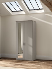 Wiemann Pebble Grey Truro Wood and Mirror Semi Fitted Wardrobe - Image 1 of 3