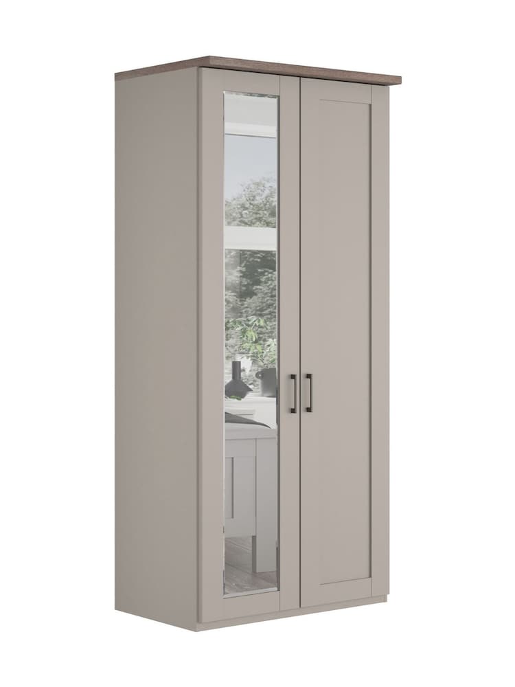 Wiemann Pebble Grey Truro Wood and Mirror Semi Fitted Wardrobe - Image 2 of 3