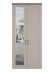 Wiemann Pebble Grey Truro Wood and Mirror Semi Fitted Wardrobe - Image 3 of 3