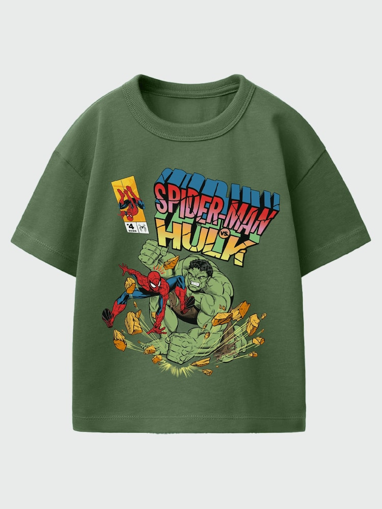 Rags & Rascals Green Marvel Spider-Man Brand New Day Hulk T-Shirt - Image 1 of 3 Rags & Rascals Green Marvel Spider-Man Brand New Day Hulk T-Shirt - Image 1 of 3