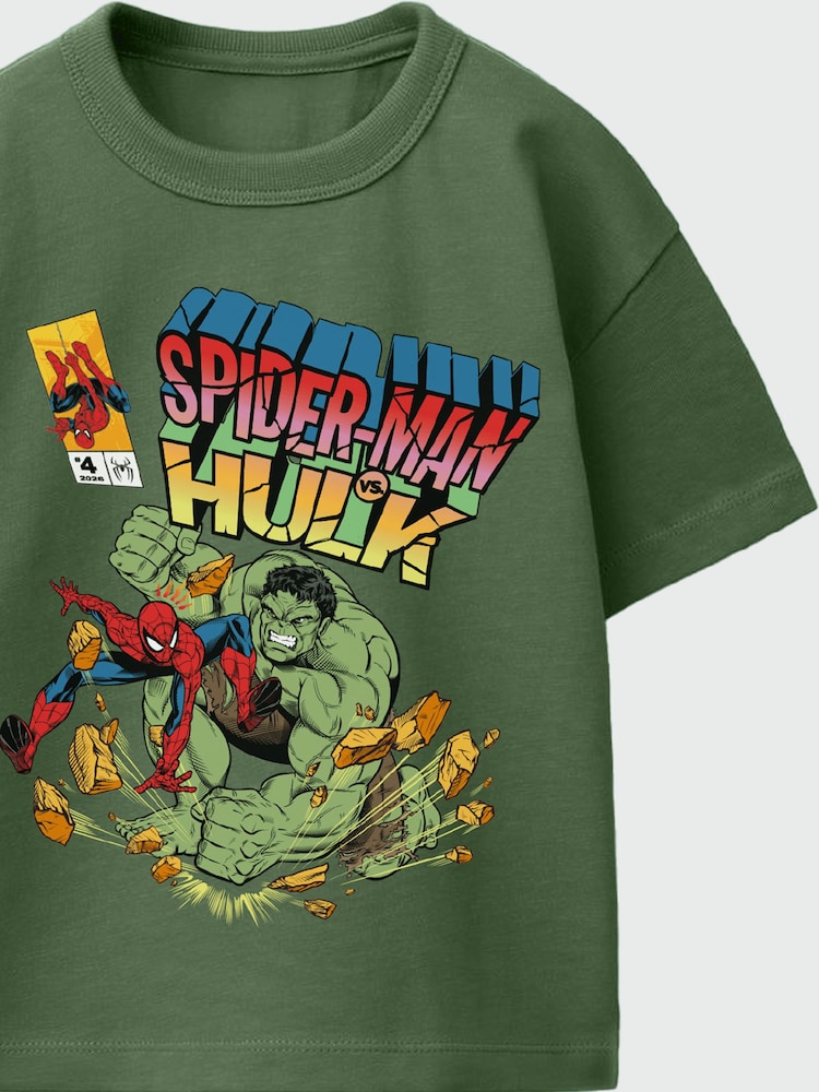 Rags & Rascals Green Marvel Spider-Man Brand New Day Hulk T-Shirt - Image 2 of 3 Rags & Rascals Green Marvel Spider-Man Brand New Day Hulk T-Shirt - Image 2 of 3