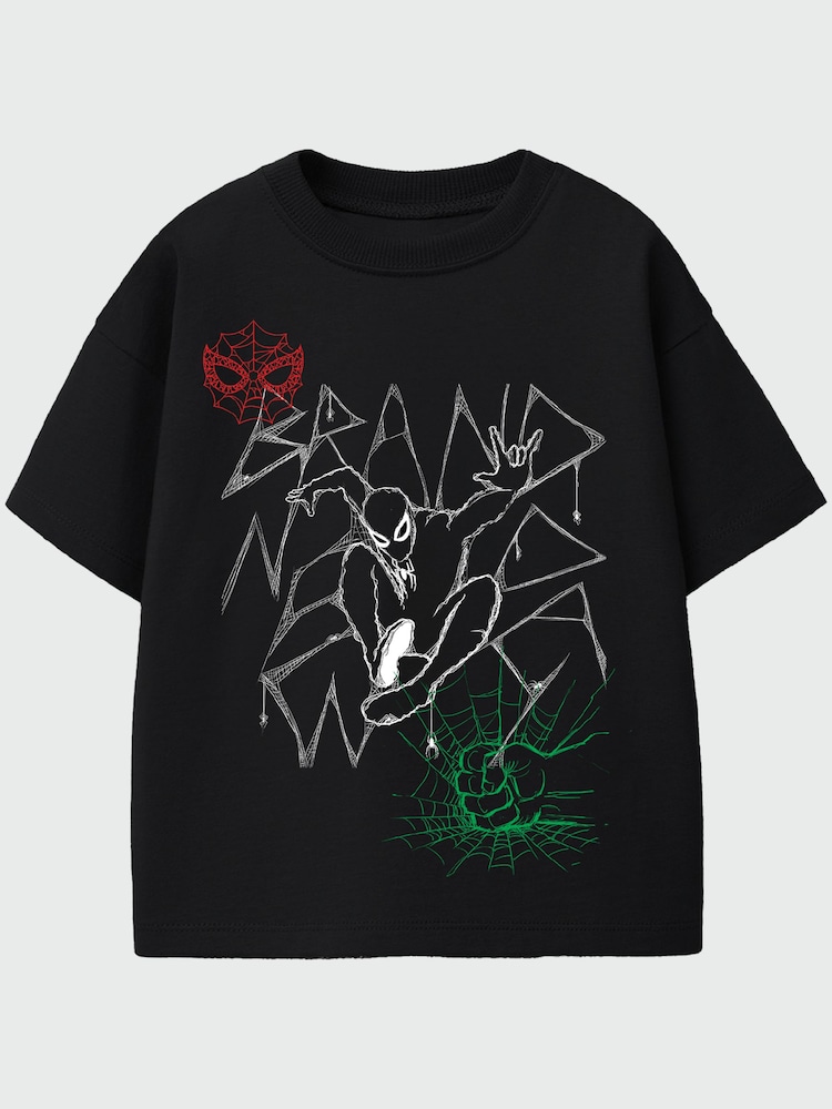 Rags & Rascals Black Marvel Spider-Man Brand New Day Web T-Shirt - Image 1 of 3