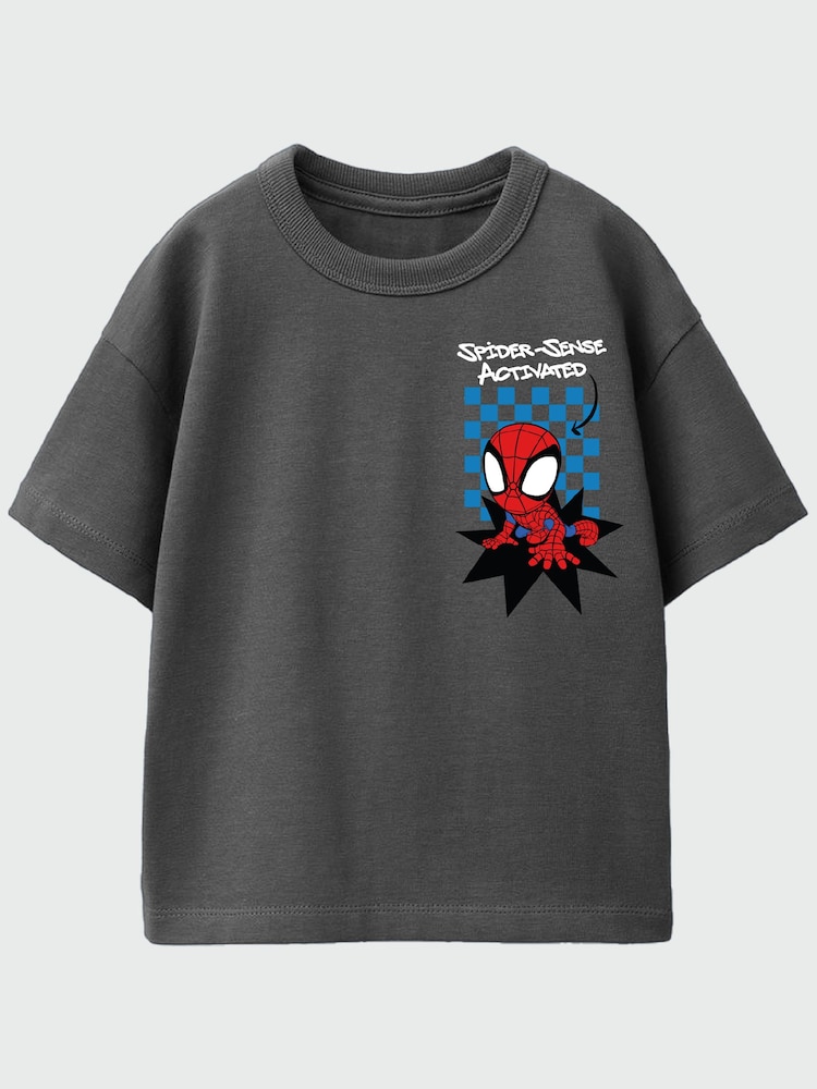 Rags & Rascals Black Marvel Spider-Man Spidey Senses T-Shirt - Image 1 of 3 Rags & Rascals Black Marvel Spider-Man Spidey Senses T-Shirt - Image 1 of 3