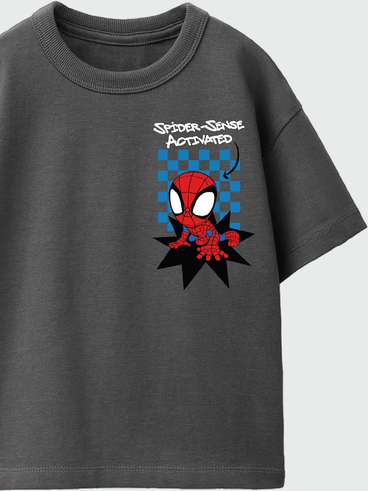 Rags & Rascals Black Marvel Spider-Man Spidey Senses T-Shirt - Image 2 of 3 Rags & Rascals Black Marvel Spider-Man Spidey Senses T-Shirt - Image 2 of 3