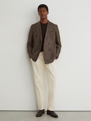 Pierre - Pantalons ajustés en coton mélangé avec ajusteur latéral Reiss Float - Image 1 de 6