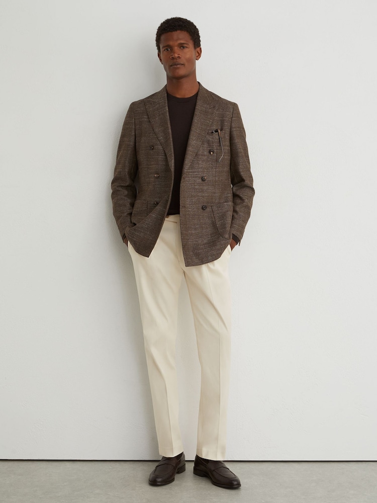 Pierre - Pantalons ajustés en coton mélangé avec ajusteur latéral Reiss Float - Image 1 de 6