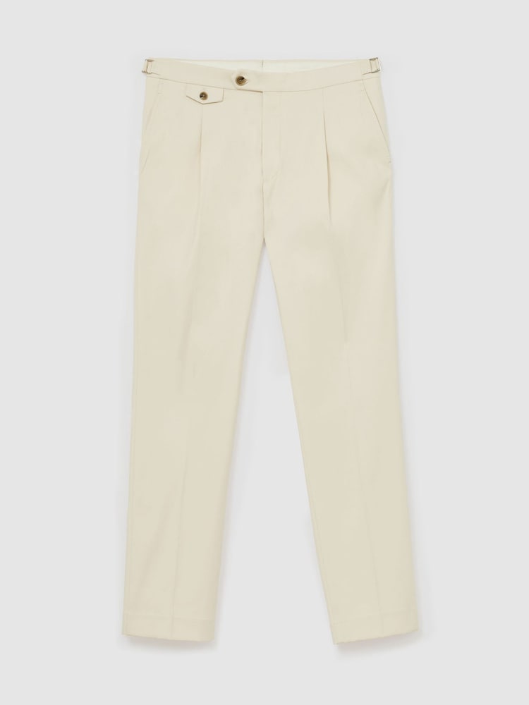 Pierre - Pantalons ajustés en coton mélangé avec ajusteur latéral Reiss Float - Image 2 de 6
