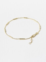 Oliver Bonas Gold Plated Kai Textured Bar Detail Anklet - Image 2 of 4