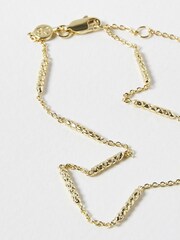 Oliver Bonas Gold Plated Kai Textured Bar Detail Anklet - Image 3 of 4
