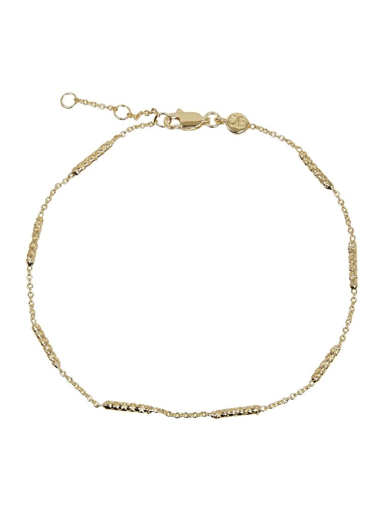 Oliver Bonas Gold Plated Kai Textured Bar Detail Anklet - Image 4 of 4 Oliver Bonas Gold Plated Kai Textured Bar Detail Anklet - Image 4 of 4