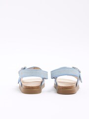 River Island Blue Girls Denim Corkbed Sandals - Image 2 of 4