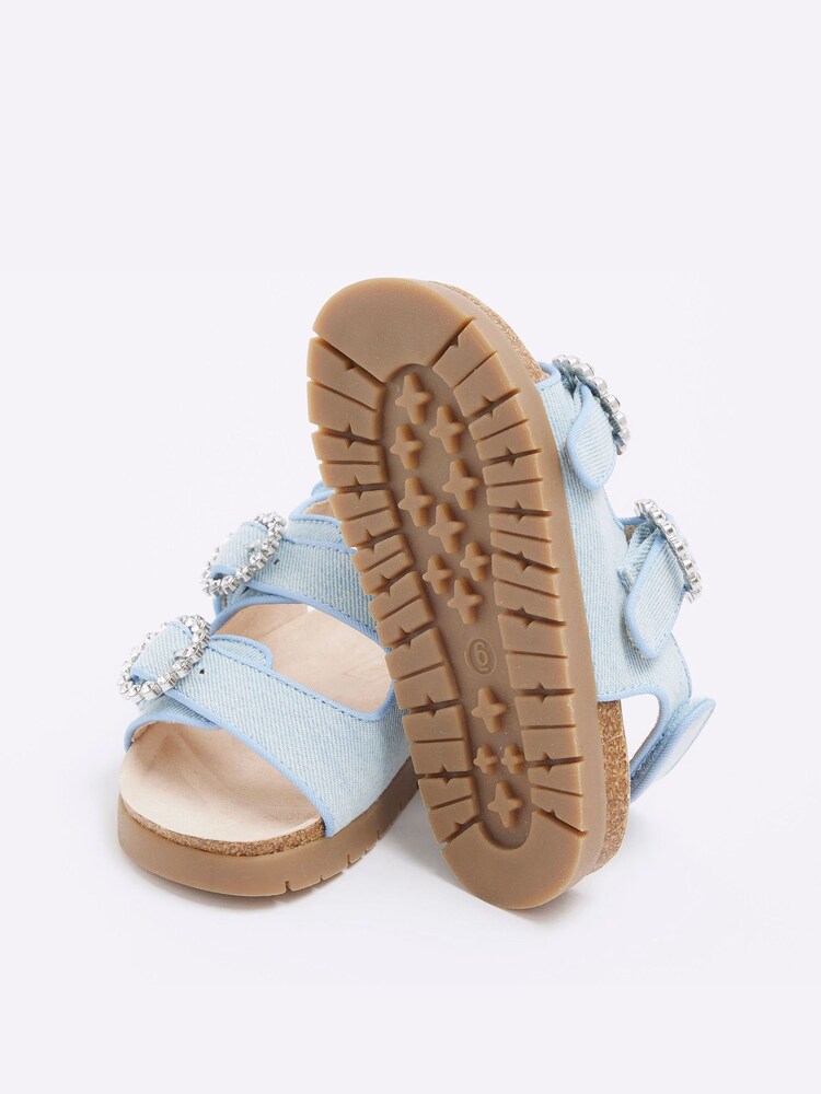 River Island Blue Girls Denim Corkbed Sandals - Image 4 of 4 River Island Blue Girls Denim Corkbed Sandals - Image 4 of 4