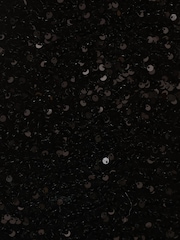 Quiz Black Sequin Maxi Dress With Asymetric Keyhole Neck Detail - Image 4 of 4