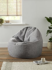 Charcoal Grey Chunky Weave Bean Bag Chair - Image 1 of 3