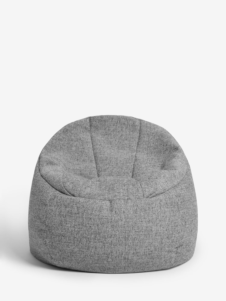 Charcoal Grey Chunky Weave Bean Bag Chair - Image 2 of 3