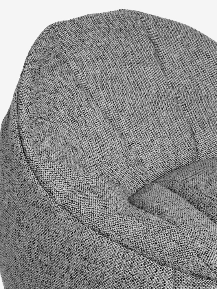 Charcoal Grey Chunky Weave Bean Bag Chair - Image 3 of 3