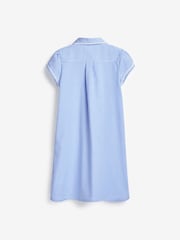 Blue Cotton Rich Button Front Lace Gingham School Dress (3-14yrs) - Image 6 of 8