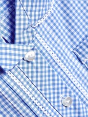 Blue Cotton Rich Button Front Lace Gingham School Dress (3-14yrs) - Image 8 of 8