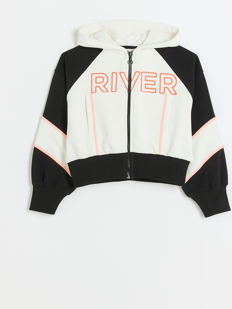 River Island Active Sweatshirt mit durchgehendem Reißverschluss für Mädchen - Bild 1 von 4