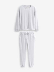 Grey Soft Waffle Long Sleeve Pyjamas - Image 7 of 9