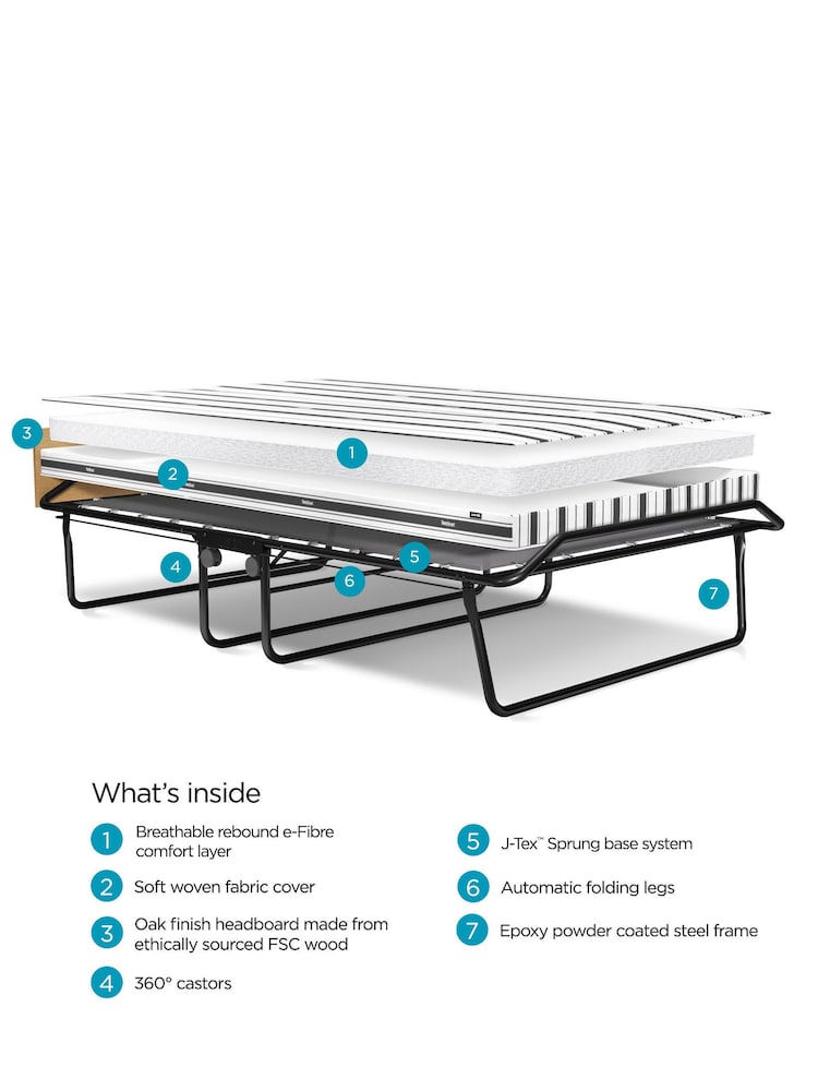 Jay-Be Black Supreme Automatic Folding Bed with Airflow Mattress - Image 3 of 3