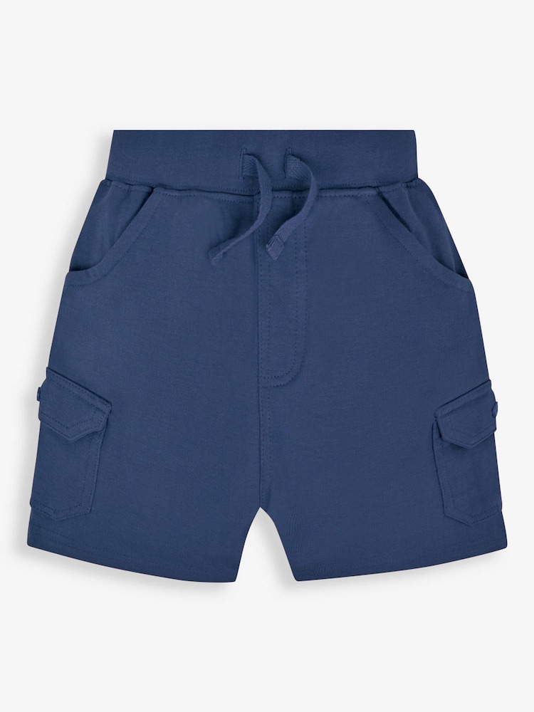 JoJo Maman Bébé Indigo Blue & Navy Blue 2-Pack Cargo Jogger Shorts - Image 2 of 6 JoJo Maman Bébé Indigo Blue & Navy Blue 2-Pack Cargo Jogger Shorts - Image 2 of 6
