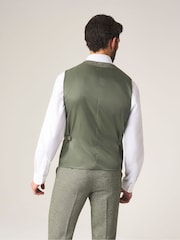 Skopes Green Jude Tweed Tailored Fit Suit Waistcoat - Image 2 of 4