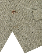 Skopes Green Jude Tweed Tailored Fit Suit Waistcoat - Image 4 of 4