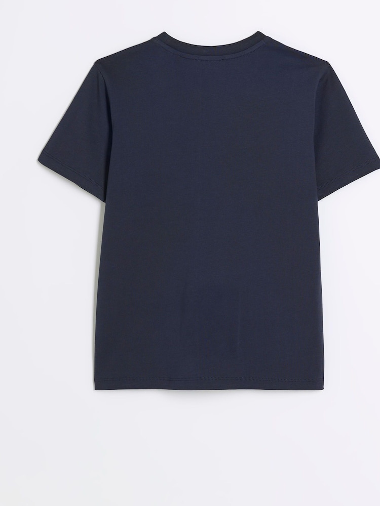 River Island Blue Boys Monogram RR T-Shirt - Image 3 of 4