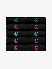 Rainbow 10 Pack Embroidered Lasting Fresh Socks - Image 1 of 9